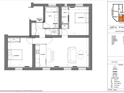 APPARTEMENT T3 NEUF A VENDRE - ST MAUR DES FOSSES - 68.41 m2 - 534240€