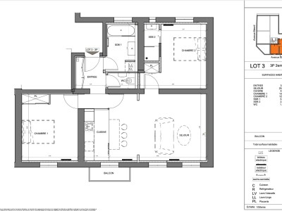 APPARTEMENT T3 NEUF A VENDRE - ST MAUR DES FOSSES - 68.76 m2 - 550140€